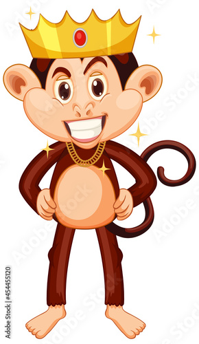 Monkey wearing crown cartoon character