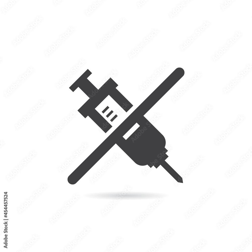 Vector Isolated No Shot or No Injection or No Vaccine Icon Vector Isolated No Shot or No Injection or No Vaccine Icon