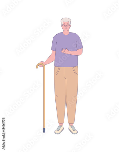 Old man with stick