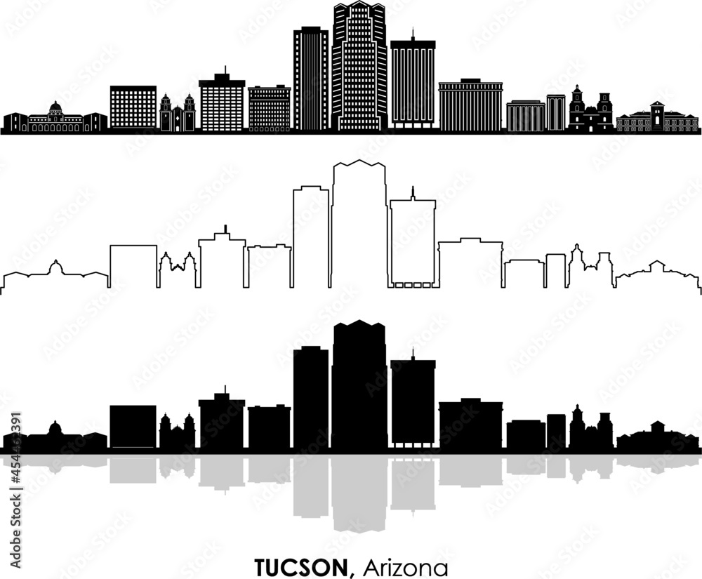 TUCSON Arizona USA City Skyline Vector
