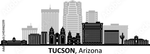 Obraz na płótnie TUCSON Arizona USA City Skyline Vector
w salonie
