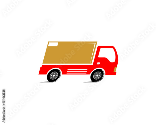 Truck delivery bring a package vector illustration