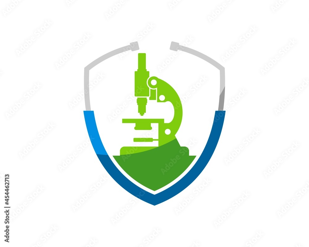 Shield stethoscope with laboratory microscope inside Shield stethoscope with laboratory microscope inside