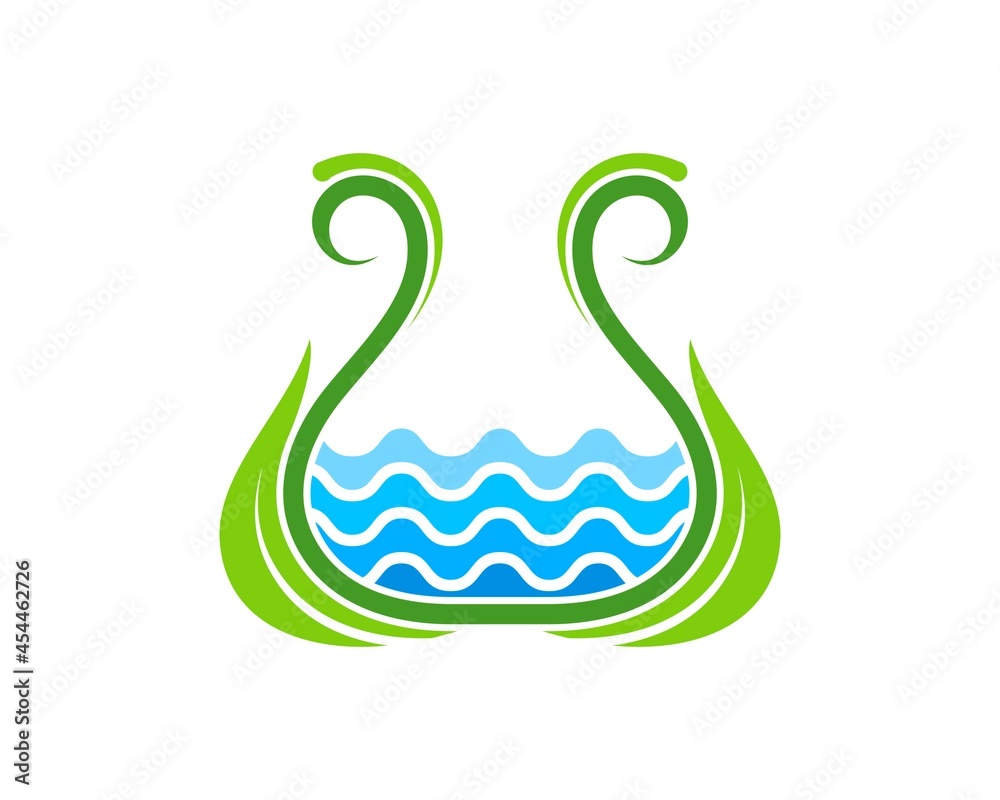 Fototapeta premium Nature bottle laboratory with leaf and abstract beach wave
