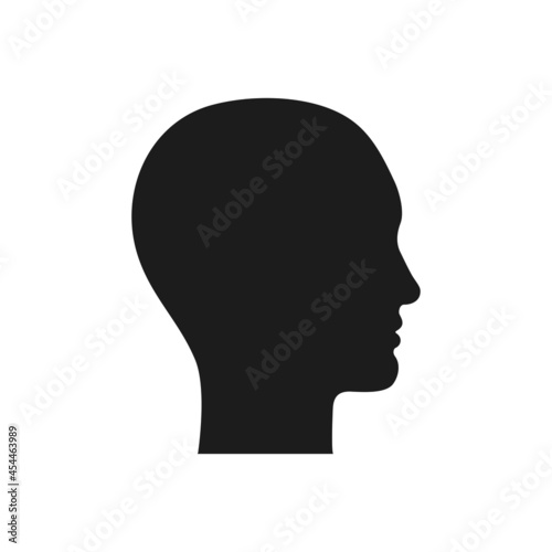 Neutral human head silhouette. Face profile icon.