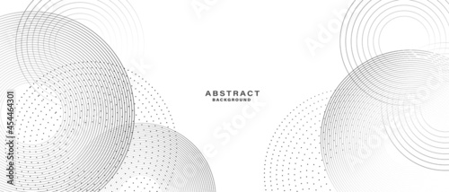 Abstract white background with black circle rings. Digital future technology concept. vector illustration.	
