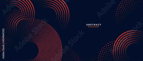 Abstract black background with radial circles. Digital future technology concept. vector illustration.