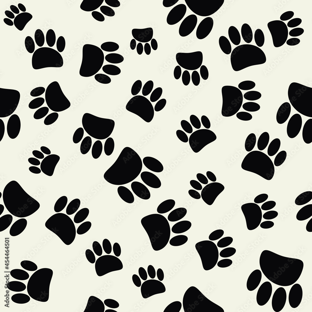 Fototapeta premium Animal footprints can be traced in all directions. white background