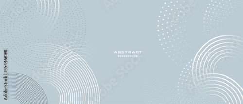 Gray and White background with abstract radial circles. Digital future technology concept. vector illustration.