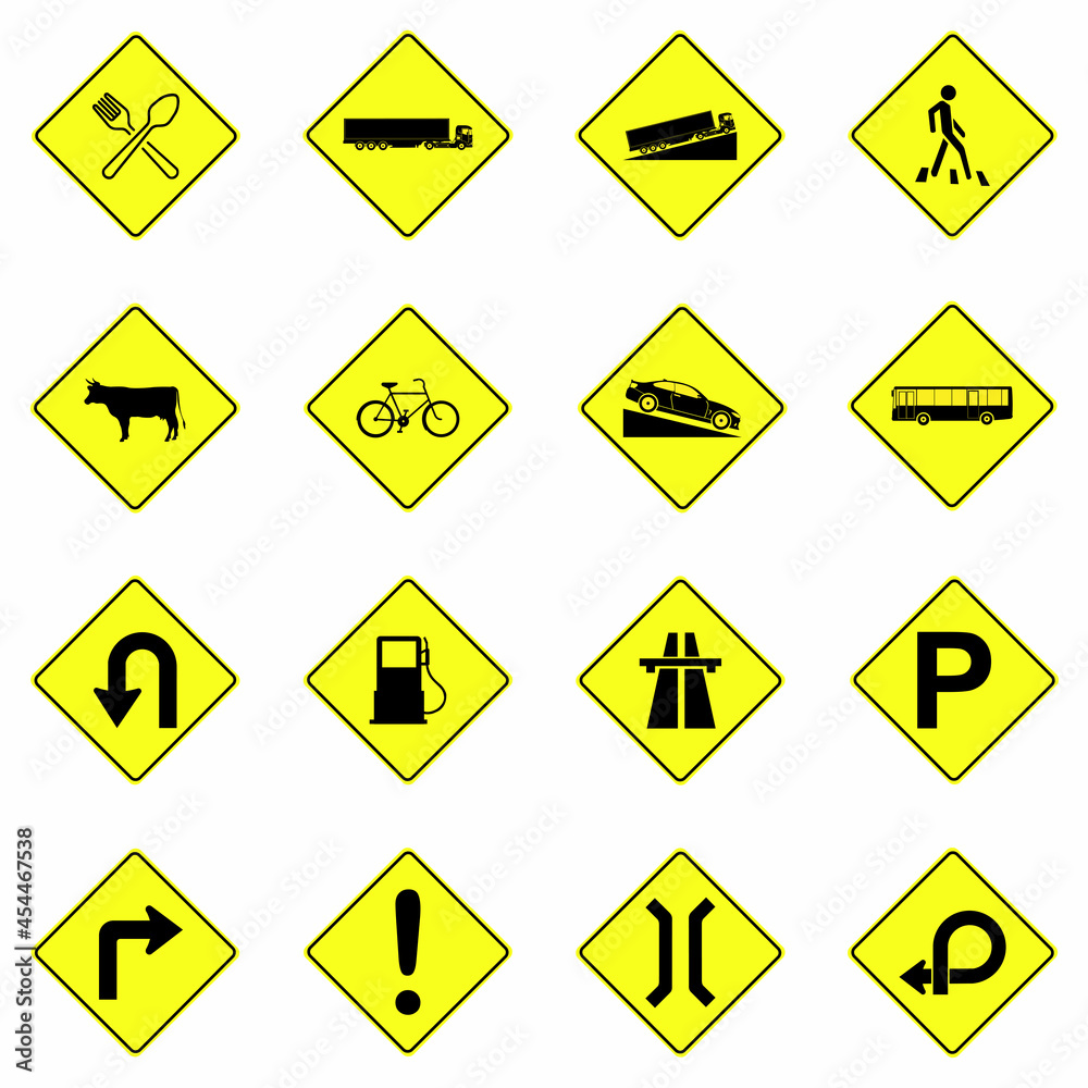 Traffic road signs bundle vector graphics Traffic road signs bundle vector graphics
