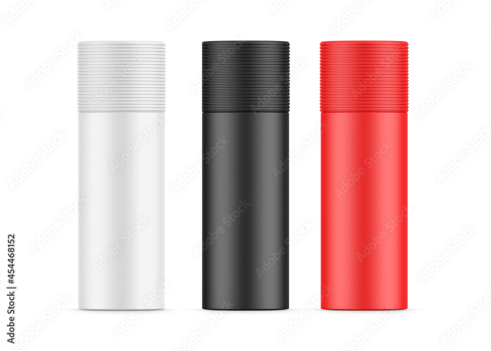 Deodorant spray can mock up, aerosol can on isolated white background, 3d illustration Deodorant spray can mock up, aerosol can on isolated white background, 3d illustration