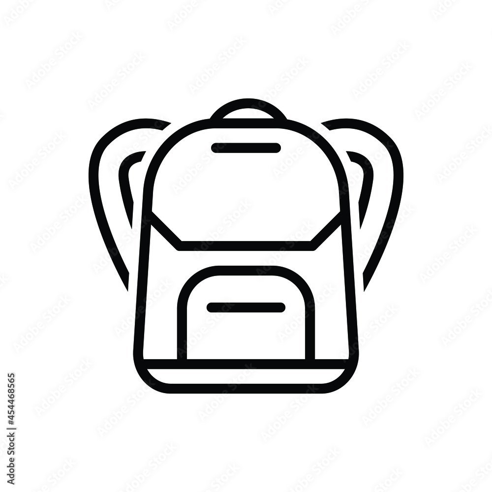 Black line icon for school backpack Black line icon for school backpack
