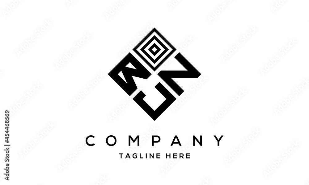 Obraz premium BNJ square three latter logo vector