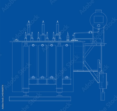 High-voltage transformer. Vector