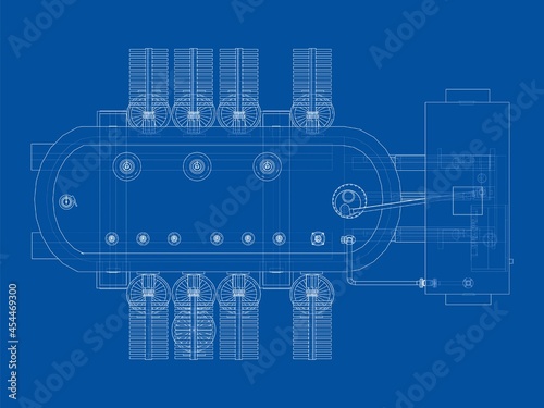 High-voltage transformer. Vector