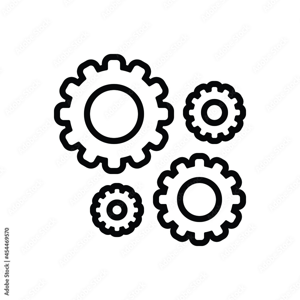 Black line icon for gear