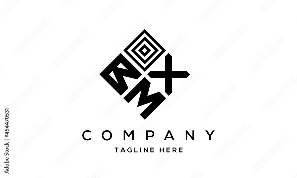 Obraz premium BXM square three latter logo vector