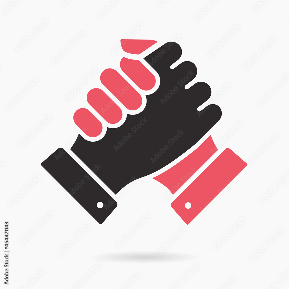Handshake icon on white background. Vector illustration. Handshake icon on white background. Vector illustration.