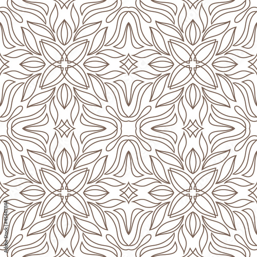Line seamless pattern isolated on white. Doodle hand drawn art. Sketch vector stock illustration. EPS 10