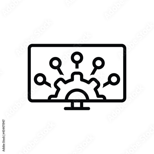 Black line icon for erp software photo