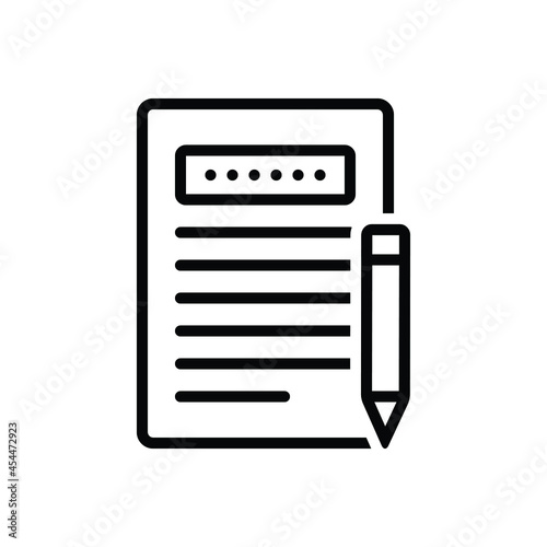 Black line icon for clause
