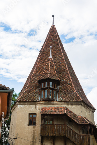 ルーマニア トランシルヴァニア地方のシギショアラの歴史地区にある製靴職人の塔