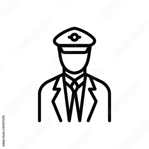 Black line icon for pilot