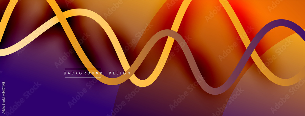 Abstract gradient background with wave line with shadow effect. Geometric composition. 3D shadow effects and fluid gradients Abstract gradient background with wave line with shadow effect. Geometric composition. 3D shadow effects and fluid gradients