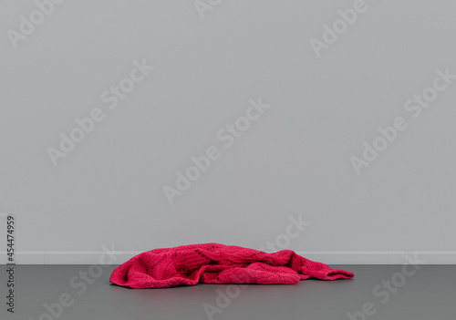 Fotografija A messy piece of clothing or fabric thrown on the floor, cloth and accessories i