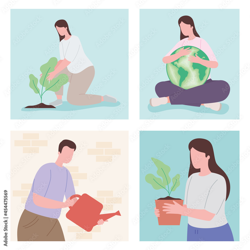Love our planet icon set Love our planet icon set