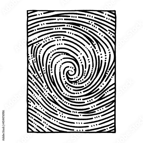 Fingerprint hand drawn abstract background. Sketch drawing universe A4 format cover design template for book, report, notebook, album, brochure, magazine, flyer, booklet. Part of set.