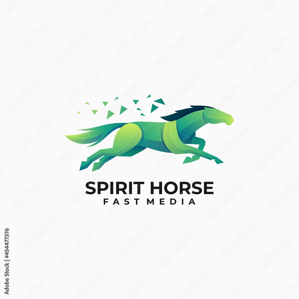 Fototapeta premium Vector Logo Illustration Horse Gradient Colorful Style.