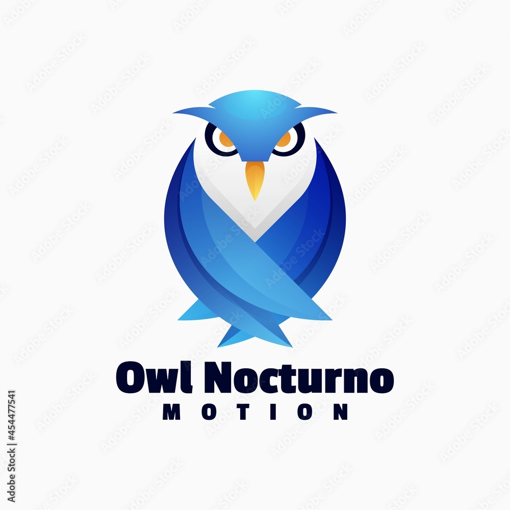 Obraz premium Vector Logo Illustration Owl Gradient Colorful Style.