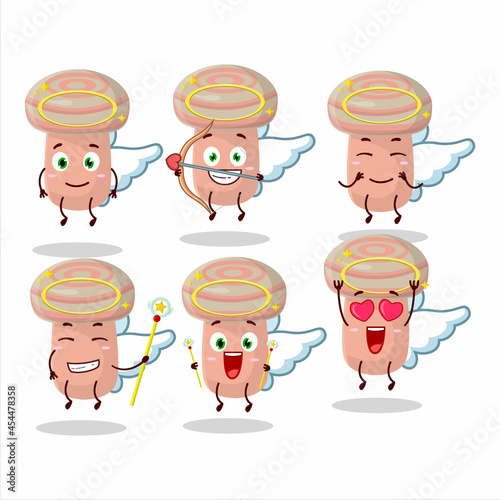 Coral milky cap cartoon designs as a cute angel character