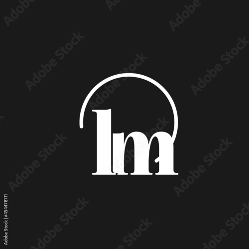 LM logo initials monogram with circular lines, minimalist and clean logo design, simple but classy style
