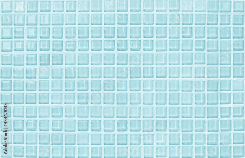 Blue pastel ceramic wall and floor tiles abstract background. Design geometric mosaic texture decoration 