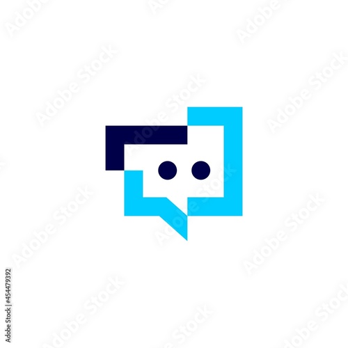 people talk chat bubble communication conference logo vector icon illustration