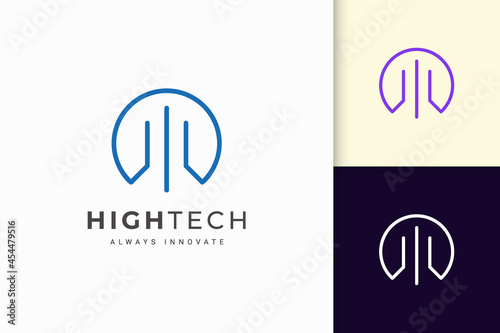 Software or technology logo in abstract line shape