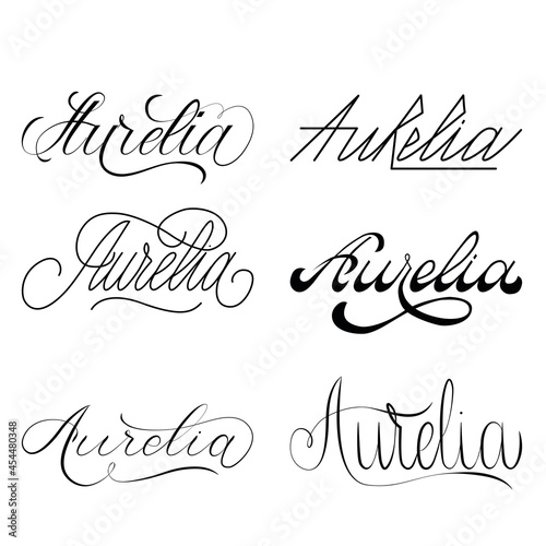 Handwritten Aurelia. Ideal for logos, emblems, banners
