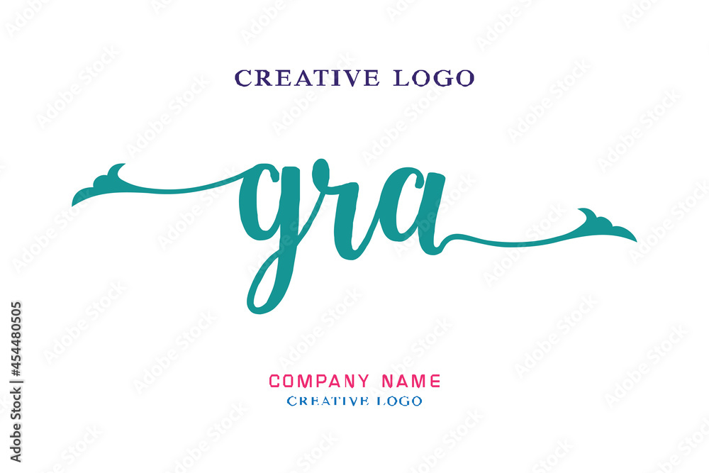 GRA lettering logo is simple, easy to understand and authoritative - obrazy, fototapety, plakaty 