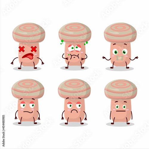 Coral milky cap cartoon character with nope expression
