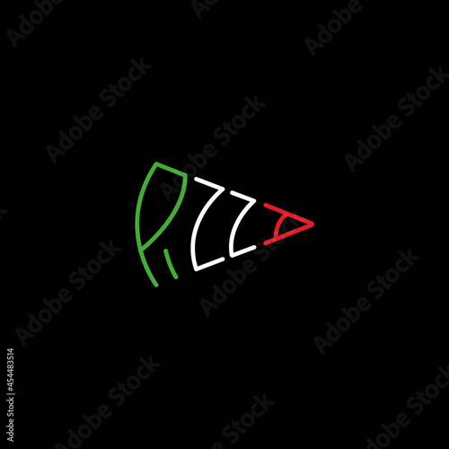 Stylized hand-made word pizza. Ideal for logos, emblems, banners