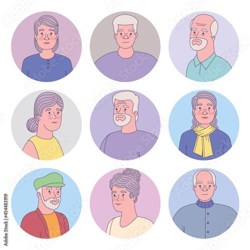 Older people in circles