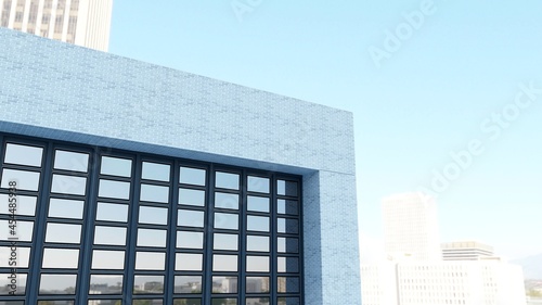 Company Logo Mockup Sign facade white Building 3d Rendered