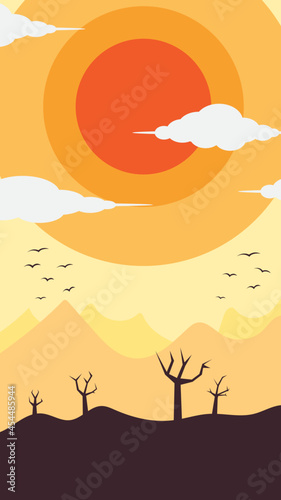 Sunset art illustration