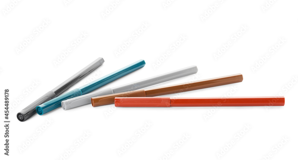 Colorful felt tip pens on white background Colorful felt tip pens on white background