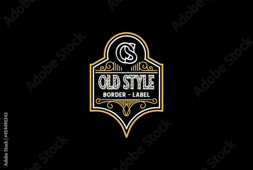 Elegant Vintage Retro Golden Badge Emblem Label Logo Design Vector