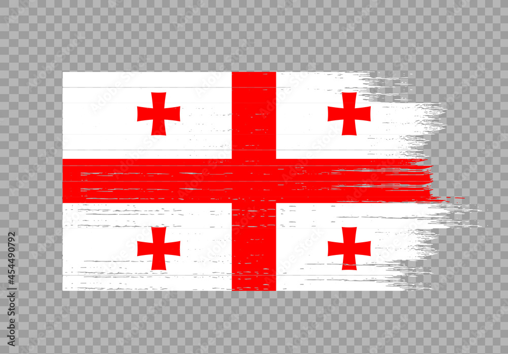 Georgia  flag with brush paint textured isolated  on png or transparent background,Symbol of Georgia,template for banner,promote, design,vector,top gold medal winner sport country