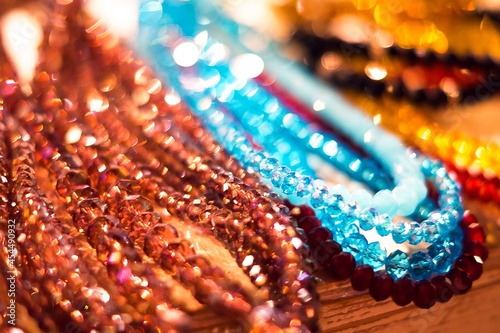 Crystal beads. Beautiful precious jewelry © whitecityrecords