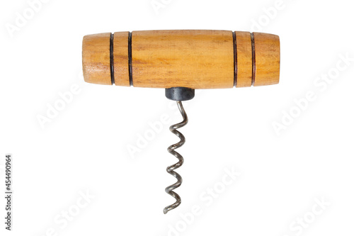 Old corkscrew isolated